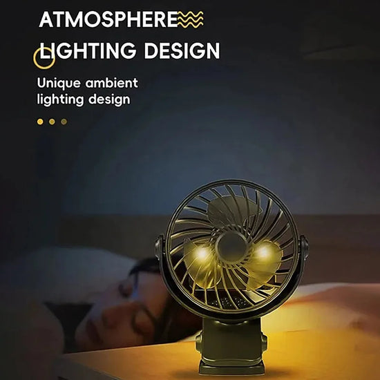 Rechargeable Portable Electric Fan 720° Rotating Hanging Clip Fan Night Light Air Cooler Outdoor Campinventilador g Small fans